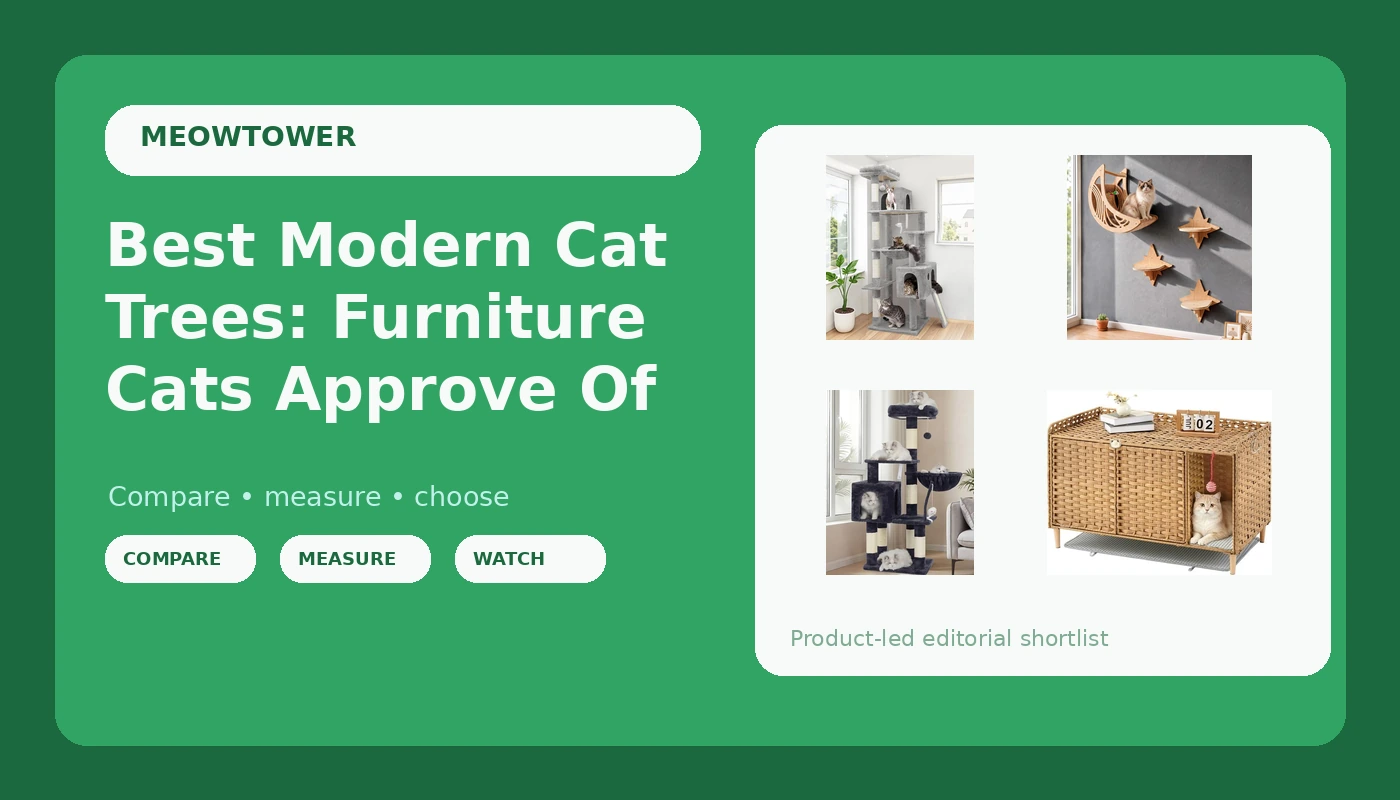 Best Modern Cat Trees: Furniture Cats Approve Of - MeowTower review with measurements and honest opinion