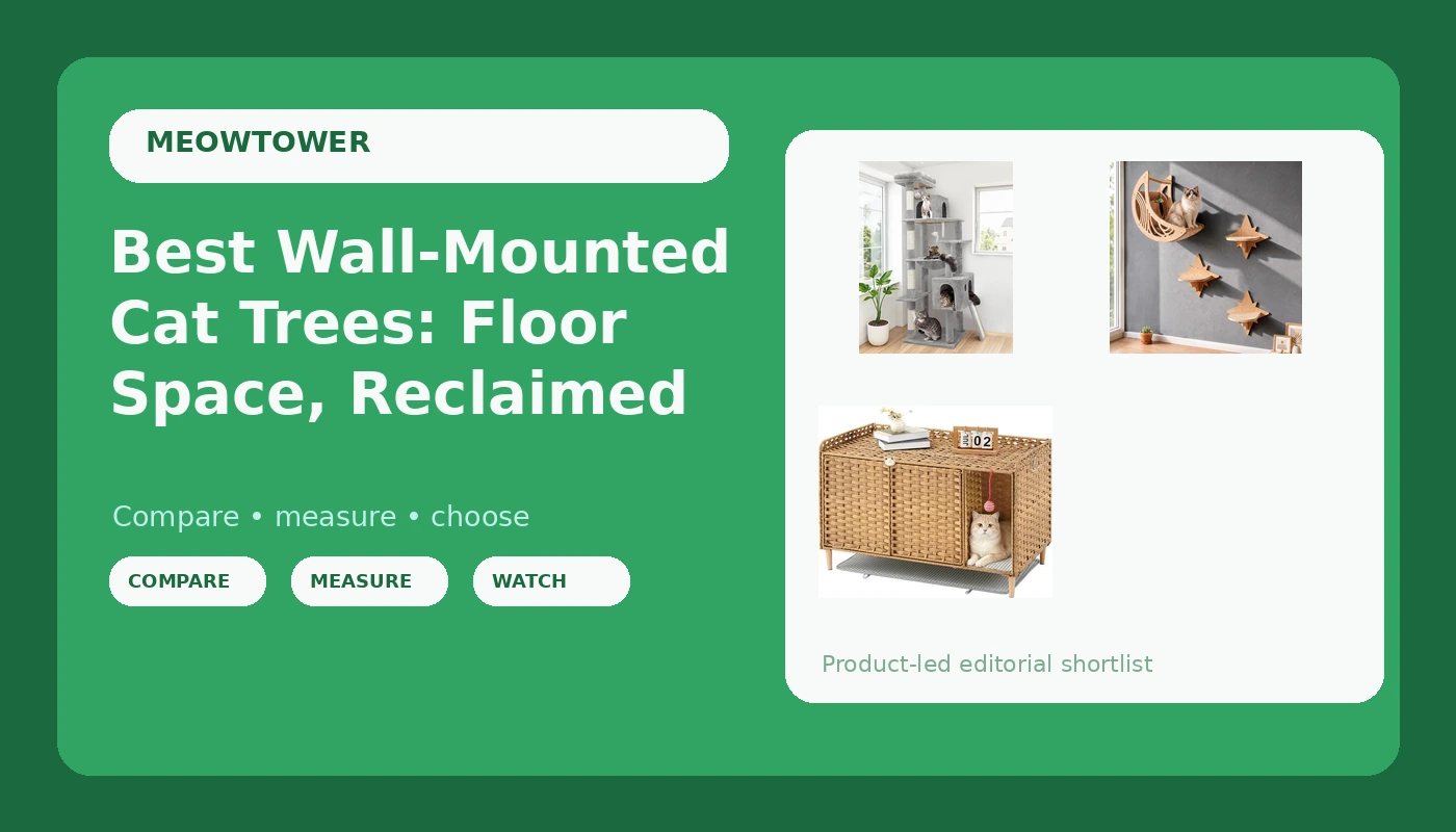 Best Wall-Mounted Cat Trees: Floor Space, Reclaimed - MeowTower review with measurements and honest opinion