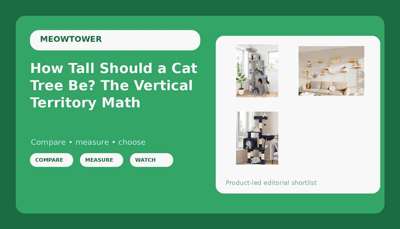 How Tall Should a Cat Tree Be? The Vertical Territory Math - MeowTower review with measurements and honest opinion