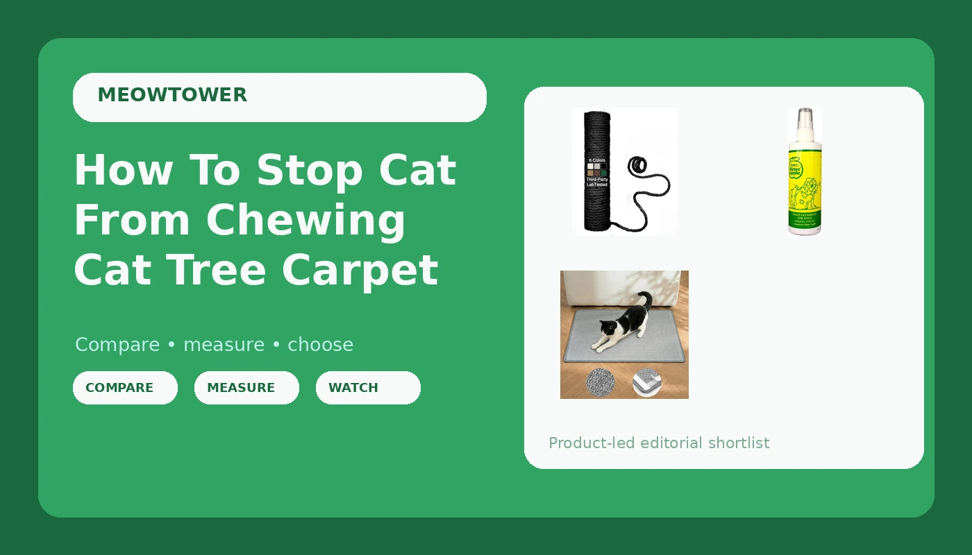 How To Stop Cat From Chewing Cat Tree Carpet - MeowTower review with measurements and honest opinion