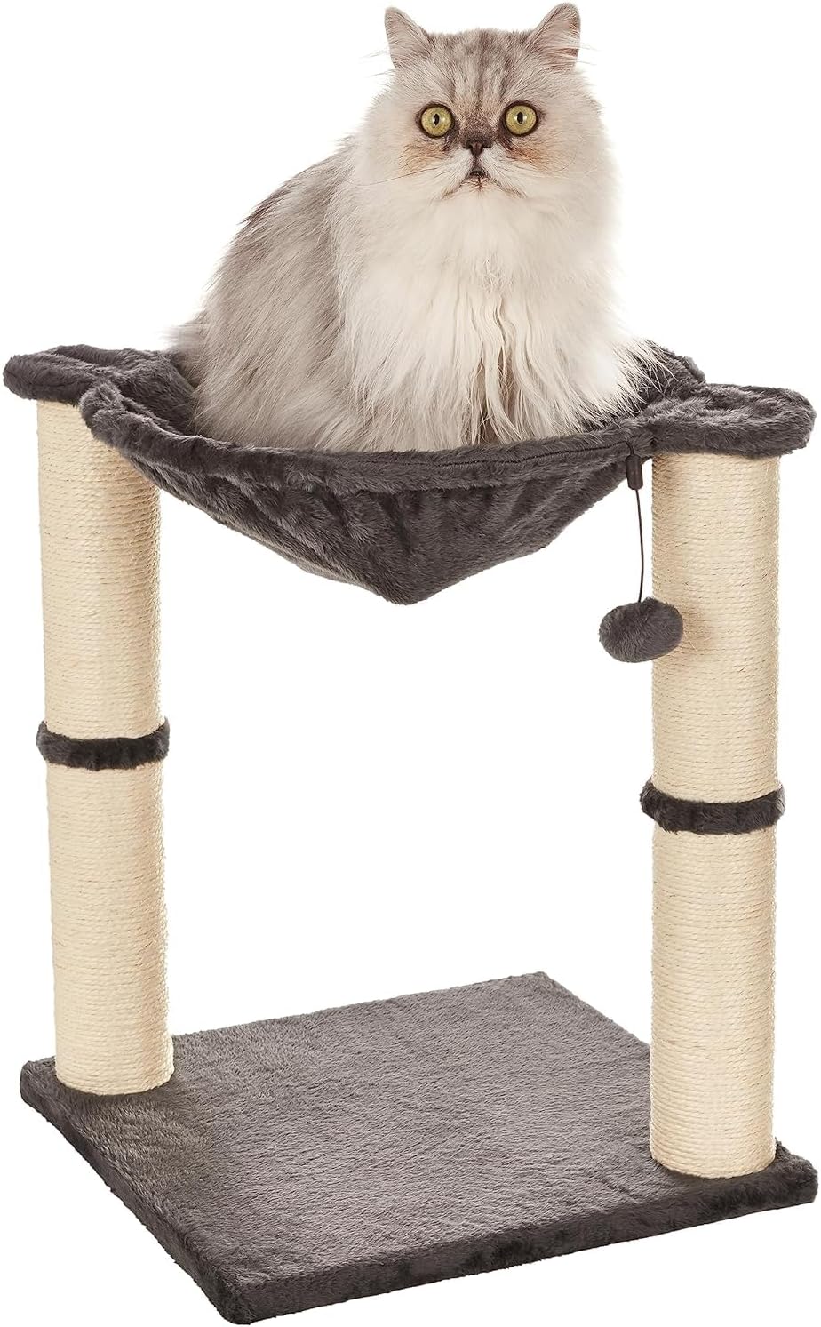 Amazon Basics Sturdy Cat Condo Tower with Hammock Bed and Scratching Posts