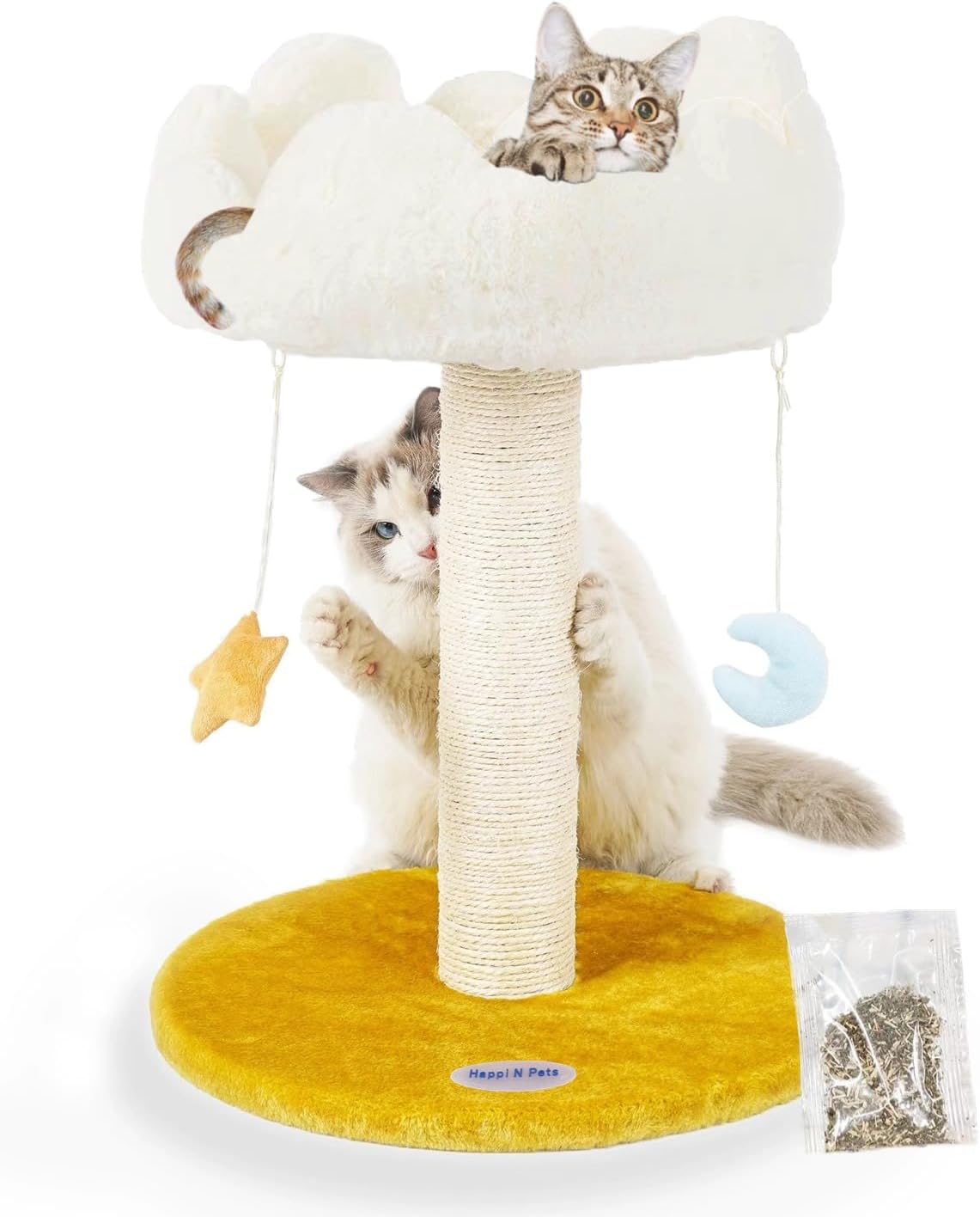 Happi N Pets Cloud Cat Tree with scratching post and soft bed for kittens