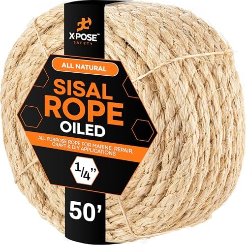 Xpose Safety Sisal Rope (1/4 inch, 50 feet)