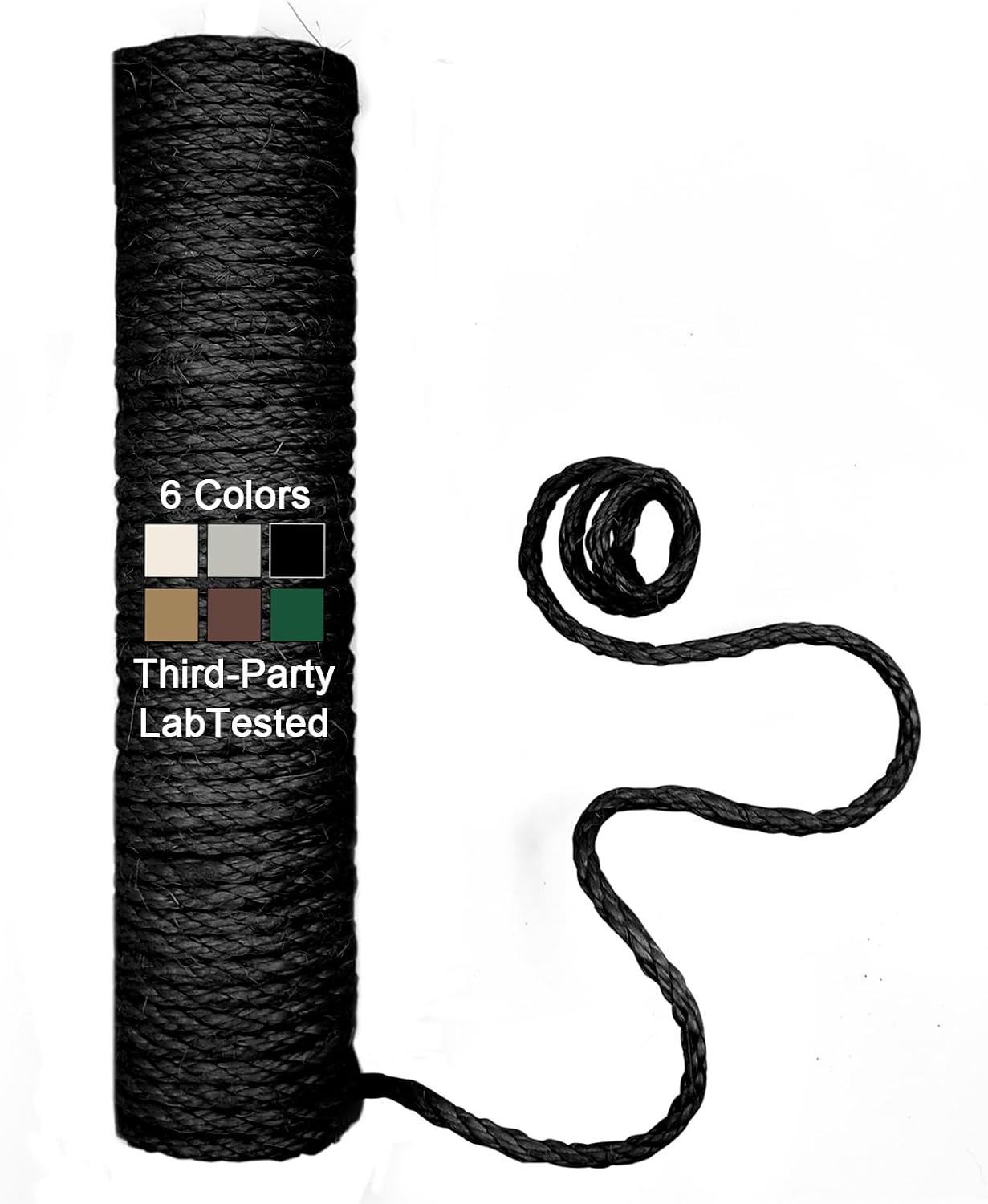 1/4in 32FT Natural Sisal Rope for Cat Tree, Cat Scratch Rope Replacement