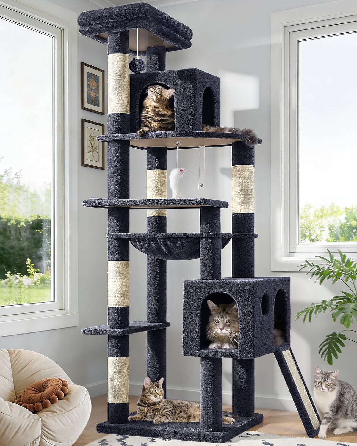 Globlazer F70 Pro Heavy Duty Cat Tree Tower for Indoor Cats Large Adult