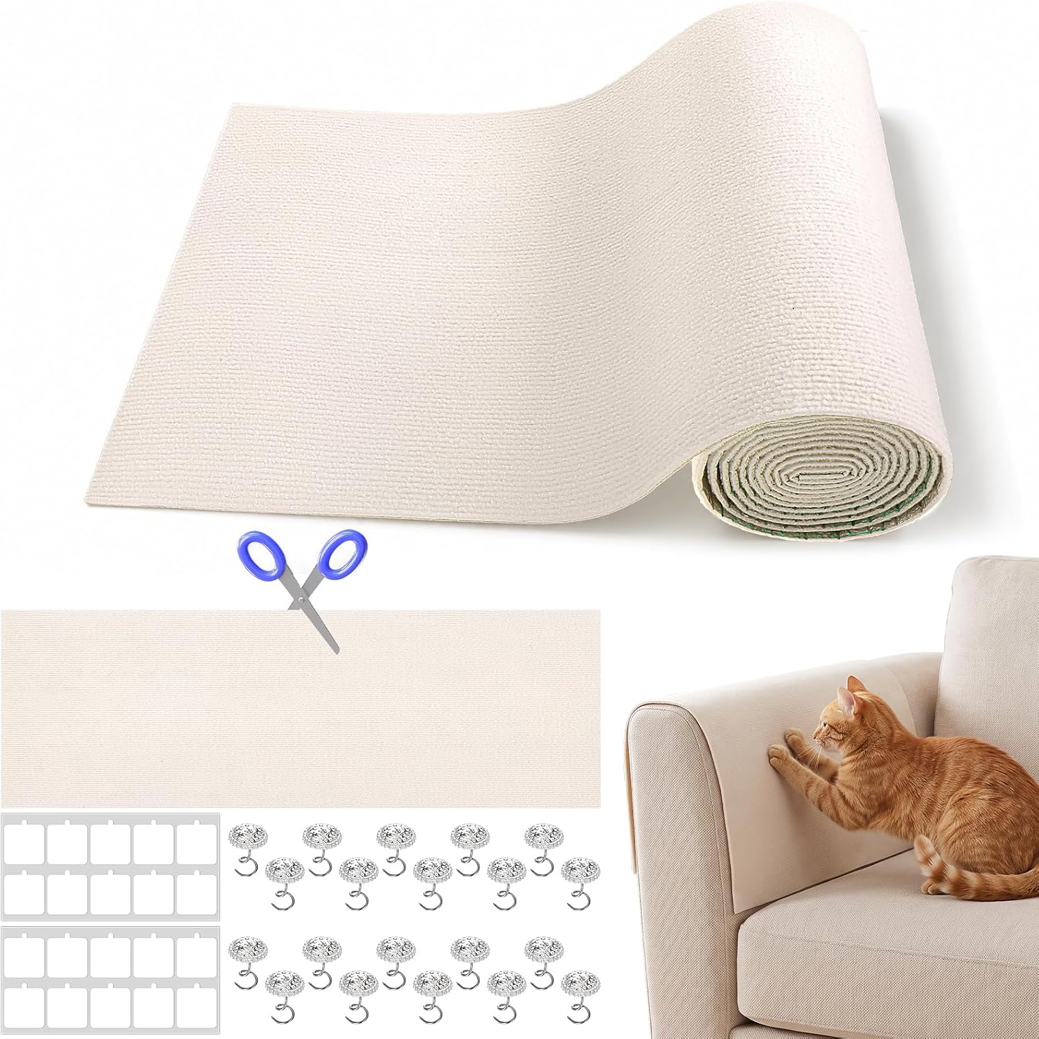 Cat Scratching Mat, 118 inch by 15.8 inch Cat Scratch Couch Furniture Protector